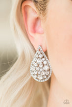 Load image into Gallery viewer, Paparazzi&#39;s REIGN-Storm - White post earrings
