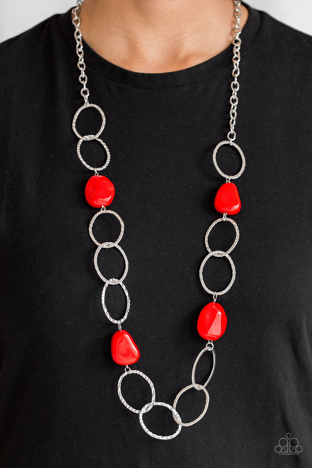 Paparazzi's Modern Day Malibu - Red necklace