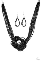 Load image into Gallery viewer, Paparazzi&#39;s Knotted Knockout - Black Seed Beads necklace
