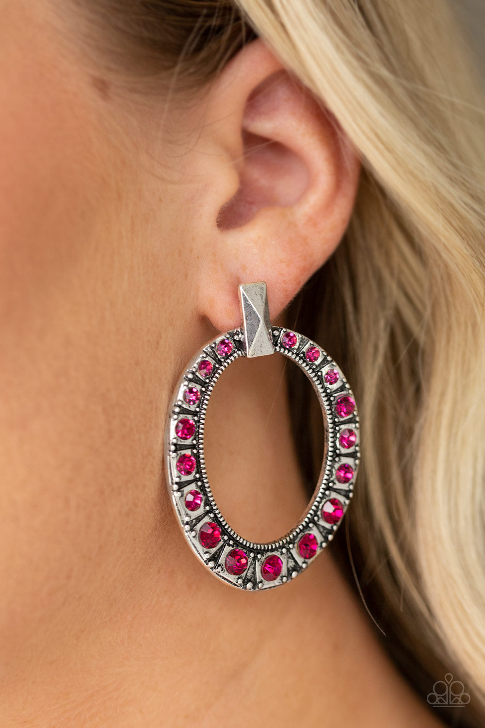 Paparazzi's All For GLOW - Pink earrings