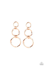 Load image into Gallery viewer, Paparazzi&#39;s Three Ring Radiance - Copper post earrings
