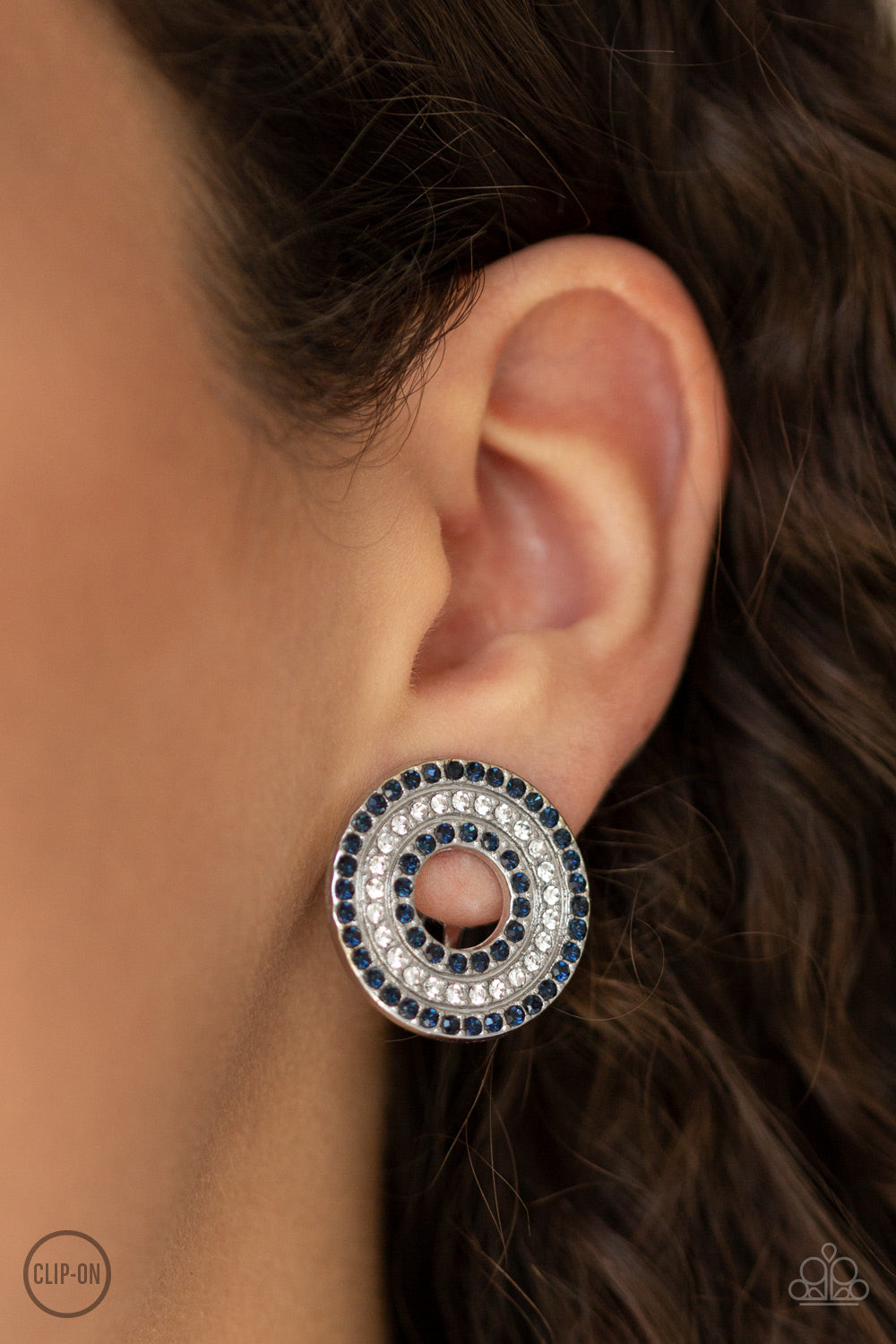 Paparazzi's Spun Out On Shimmer - Blue Clip-On earrings