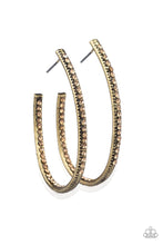 Load image into Gallery viewer, Paparazzi&#39;s Globetrotting Glitter - Brass hoop earrings
