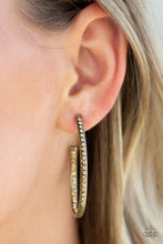 Load image into Gallery viewer, Paparazzi&#39;s Globetrotting Glitter - Brass hoop earrings
