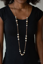 Load image into Gallery viewer, Paparazzi&#39;s Wall Street Waltz - Gold Pearl necklace
