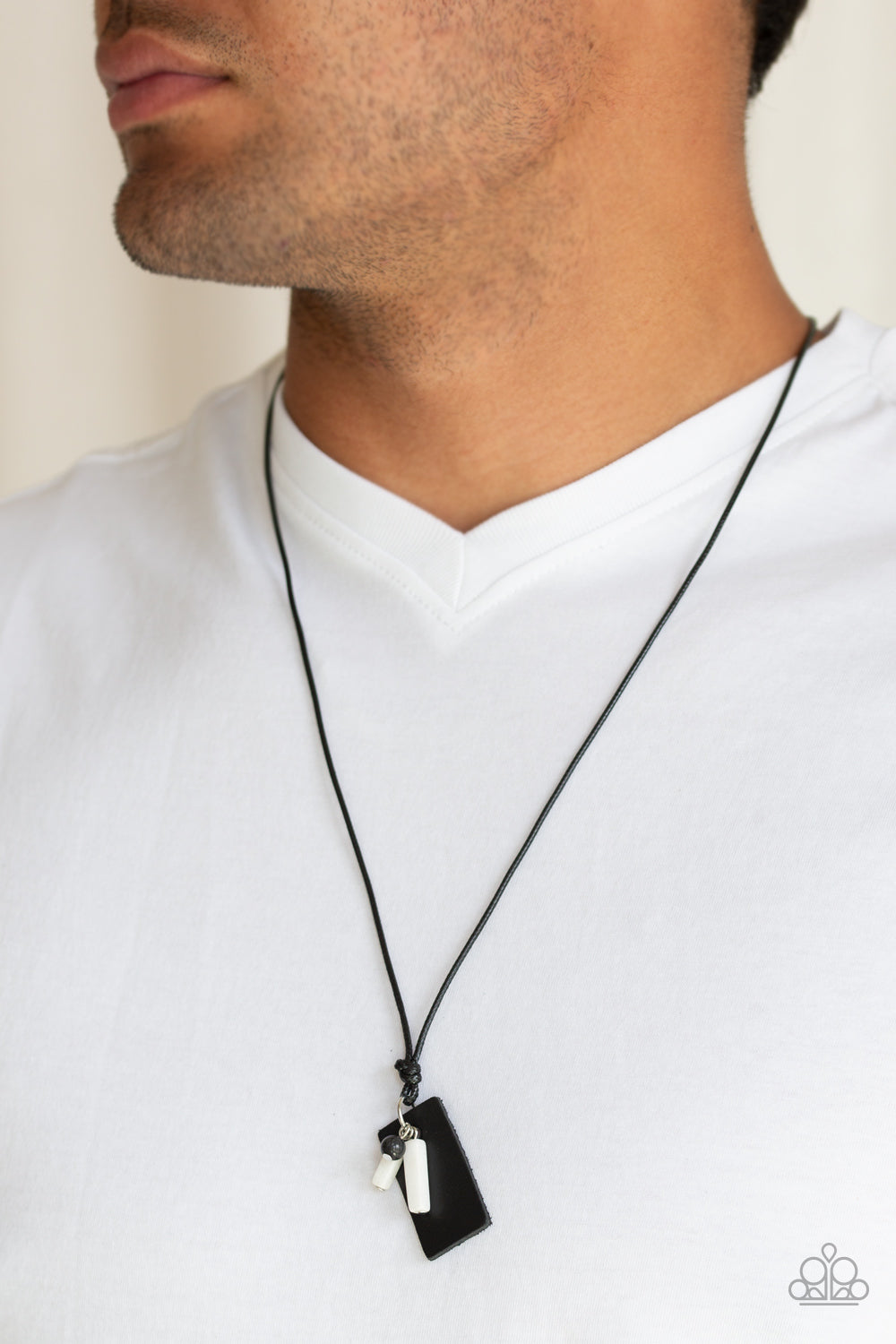 Paparazzi's Explorer Edge - White Urban Men Necklace