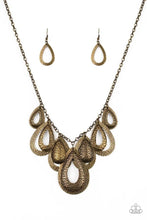 Load image into Gallery viewer, Paparazzi&#39;s Teardrop Tempest - Brass necklace
