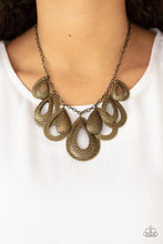 Load image into Gallery viewer, Paparazzi&#39;s Teardrop Tempest - Brass necklace
