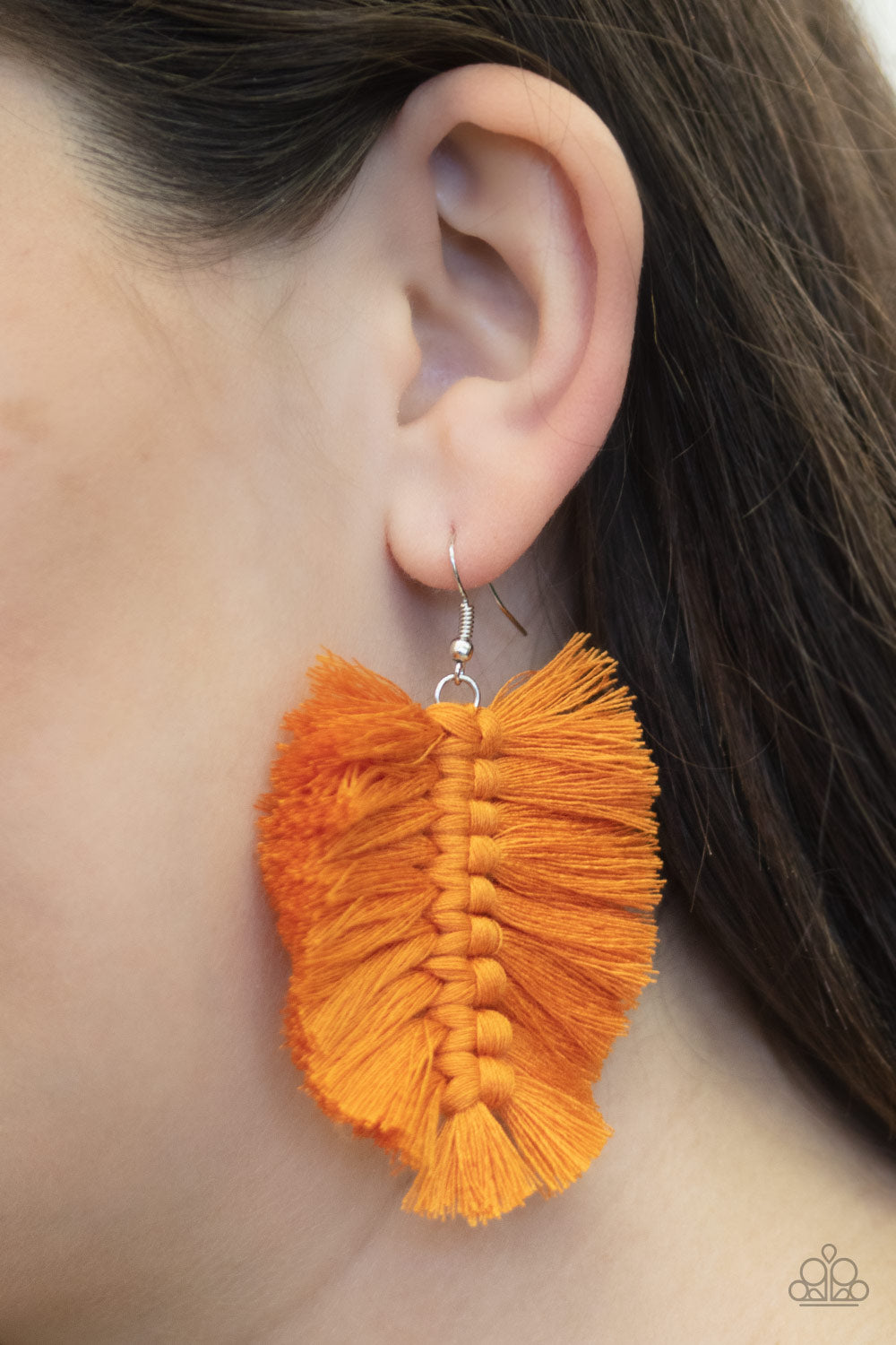 Paparazzi's Knotted Native - Orange earrings