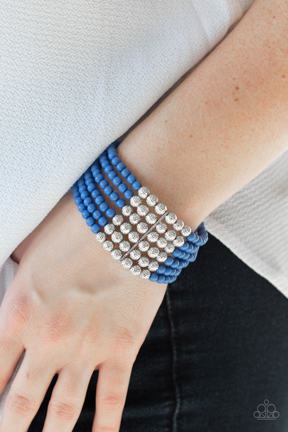 Paparazzi's LAYER It On Thick - Blue bracelet