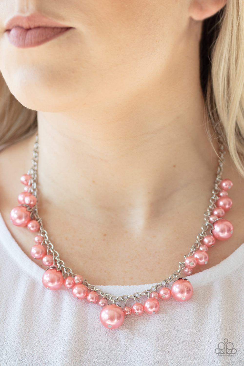 Paparazzi's Uptown Pearls - Orange necklace