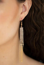 Load image into Gallery viewer, Paparazzi&#39;s Rhinestone Romance - Gold earrings
