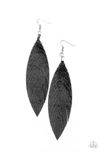 Load image into Gallery viewer, Paparazzi&#39;s Feather Fantasy - Black earrings
