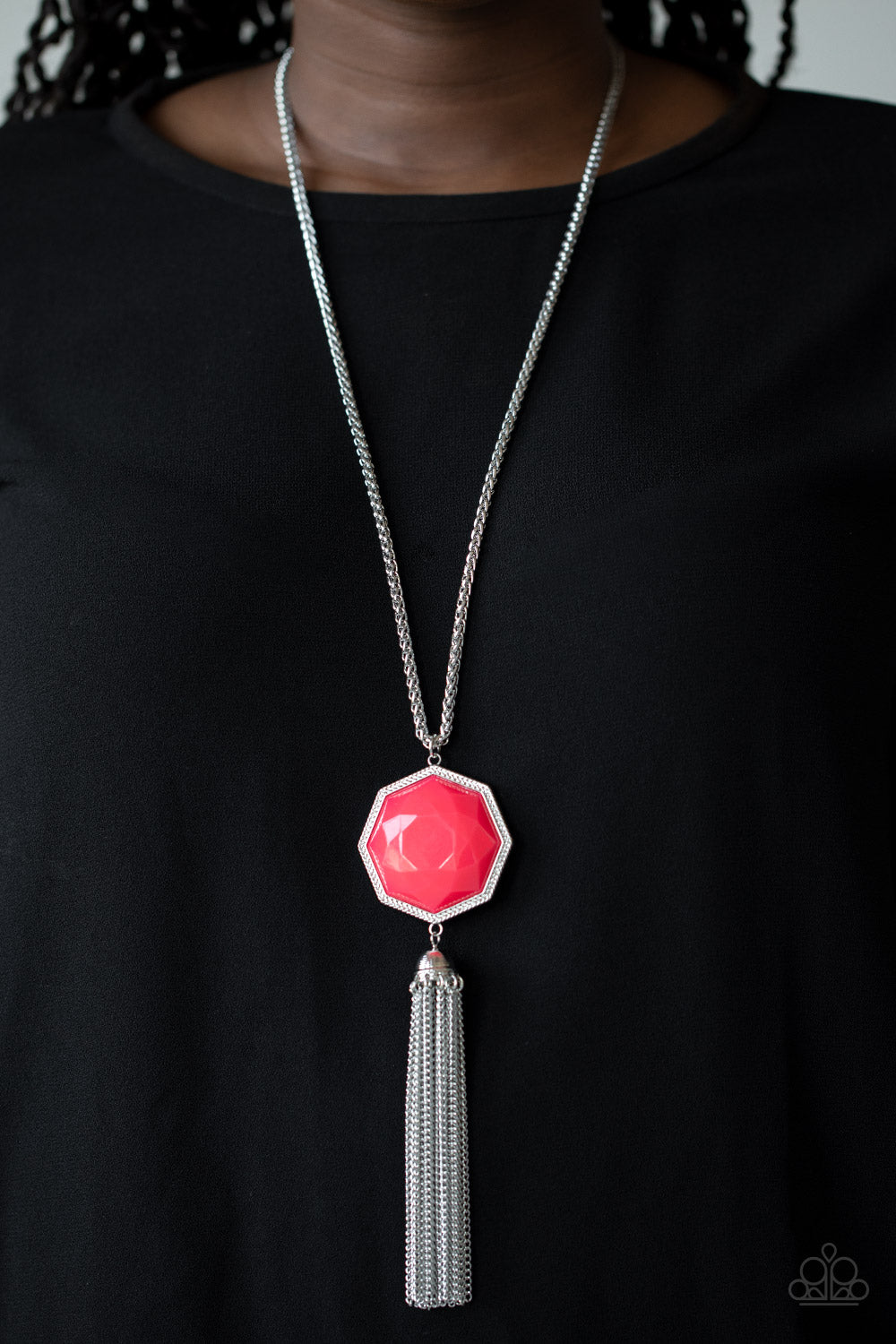 Paparazzi's Prismatically Polygon - Pink necklace