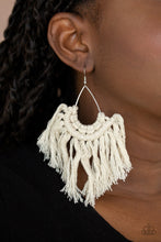 Load image into Gallery viewer, Paparazzi&#39;s Wanna Piece Of MACRAME? - White earrings
