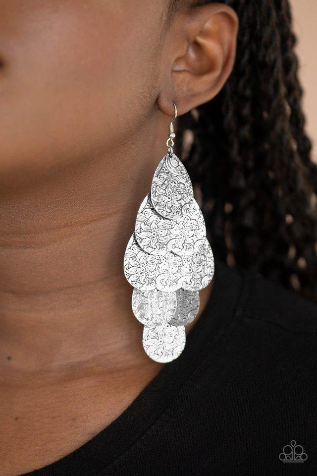 Paparazzi's Hibiscus Harmony - Silver earrings