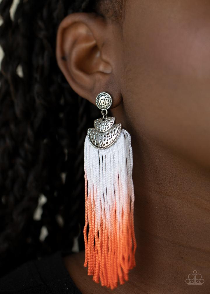 Paparazzi's Dip It Up - Orange earrings