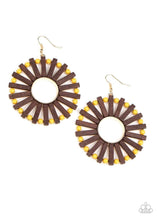 Load image into Gallery viewer, Paparazzi&#39;s Solar Flare - Yellow Wood earrings
