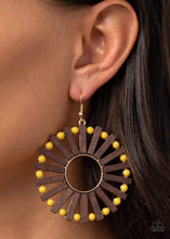 Load image into Gallery viewer, Paparazzi&#39;s Solar Flare - Yellow Wood earrings
