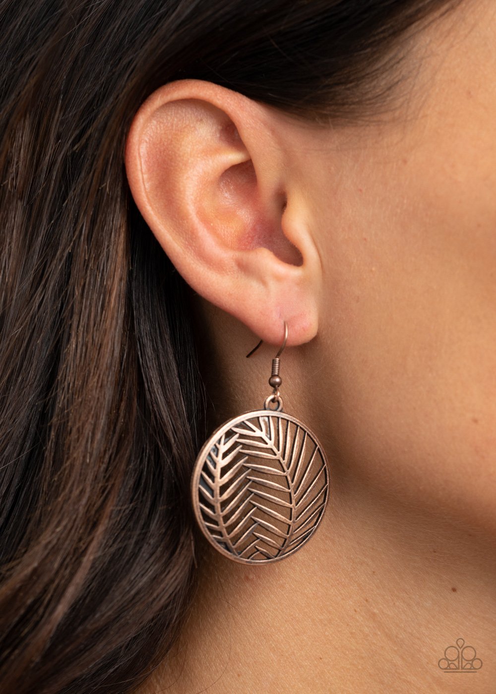 Paparazzi's Palm Perfection - Copper hoop earrings