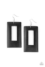Load image into Gallery viewer, Paparazzi&#39;s Totally Framed - Black Wood earrings
