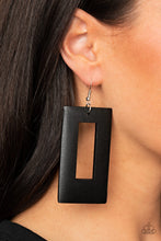 Load image into Gallery viewer, Paparazzi&#39;s Totally Framed - Black Wood earrings
