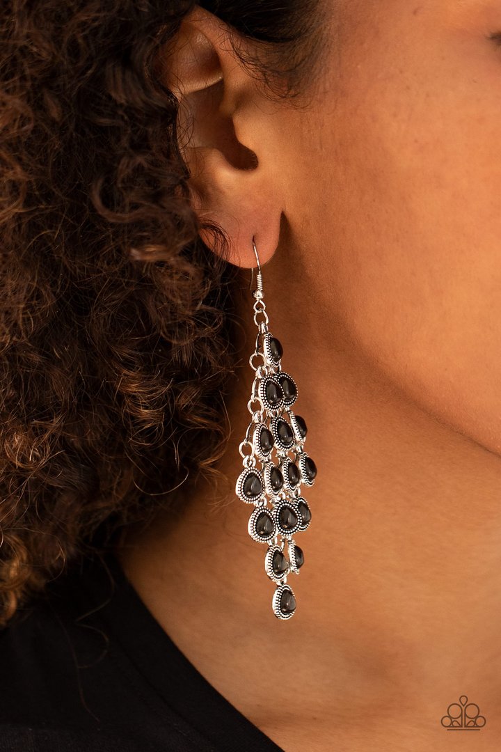 Paparazzi's Rural Rainstorms - Black earrings