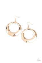 Load image into Gallery viewer, Paparazzi&#39;s Fiercely Faceted - Gold hoop earrings
