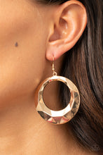 Load image into Gallery viewer, Paparazzi&#39;s Fiercely Faceted - Gold hoop earrings
