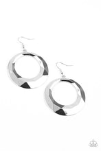 Load image into Gallery viewer, Paparazzi&#39;s Fiercely Faceted - Silver hoop earrings
