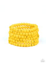 Load image into Gallery viewer, Paparazzi&#39;s Diving In Maldives - Yellow wood bracelet
