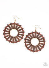 Load image into Gallery viewer, Paparazzi&#39;s Solar Flare - Brown Wood earrings
