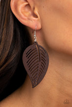 Load image into Gallery viewer, Paparazzi&#39;s Tropical Foliage - Brown wood earrings
