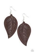 Load image into Gallery viewer, Paparazzi&#39;s Tropical Foliage - Brown wood earrings
