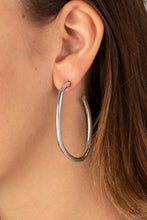 Load image into Gallery viewer, Paparazzi&#39;s Rough It Up - Silver hoop earrings
