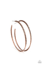 Load image into Gallery viewer, Paparazzi&#39;s Curved Couture - Copper hoop earrings
