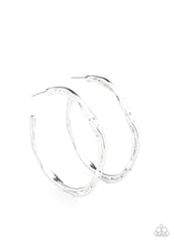Load image into Gallery viewer, Paparazzi&#39;s Asymmetrical Attitude - Silver hoop earrings
