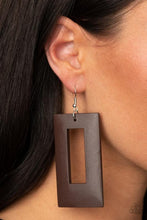 Load image into Gallery viewer, Paparazzi&#39;s Totally Framed - Brown Wood earrings

