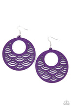 Load image into Gallery viewer, Paparazzi&#39;s Sea Le Vie! - Purple Wood hoop earrings
