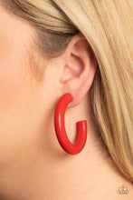 Load image into Gallery viewer, Paparazzi&#39;s Woodsy Wonder - Red Hoop earrings
