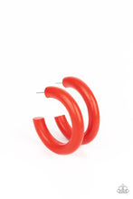 Load image into Gallery viewer, Paparazzi&#39;s Woodsy Wonder - Red Hoop earrings
