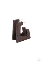 Load image into Gallery viewer, Paparazzi&#39;s The Girl Next OUTDOOR - Brown Wood hoop earrings
