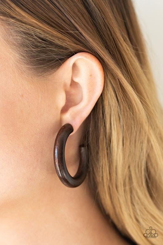 Paparazzi's Woodsy Wonder - Brown Wood earrings