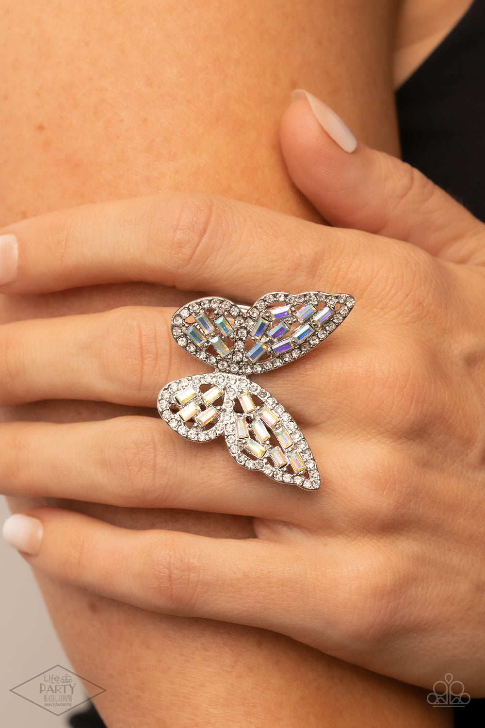 Paparazzi's Flauntable Flutter - Multi Iridescent ring (Life of the Party)
