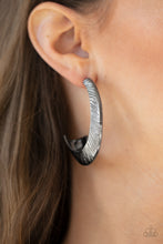 Load image into Gallery viewer, Paparazzi&#39;s I Double FLARE You - Black hoop earrings
