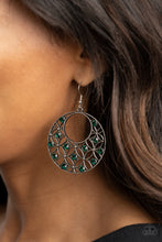 Load image into Gallery viewer, Paparazzi&#39;s Garden Garnish - Green hoop earrings
