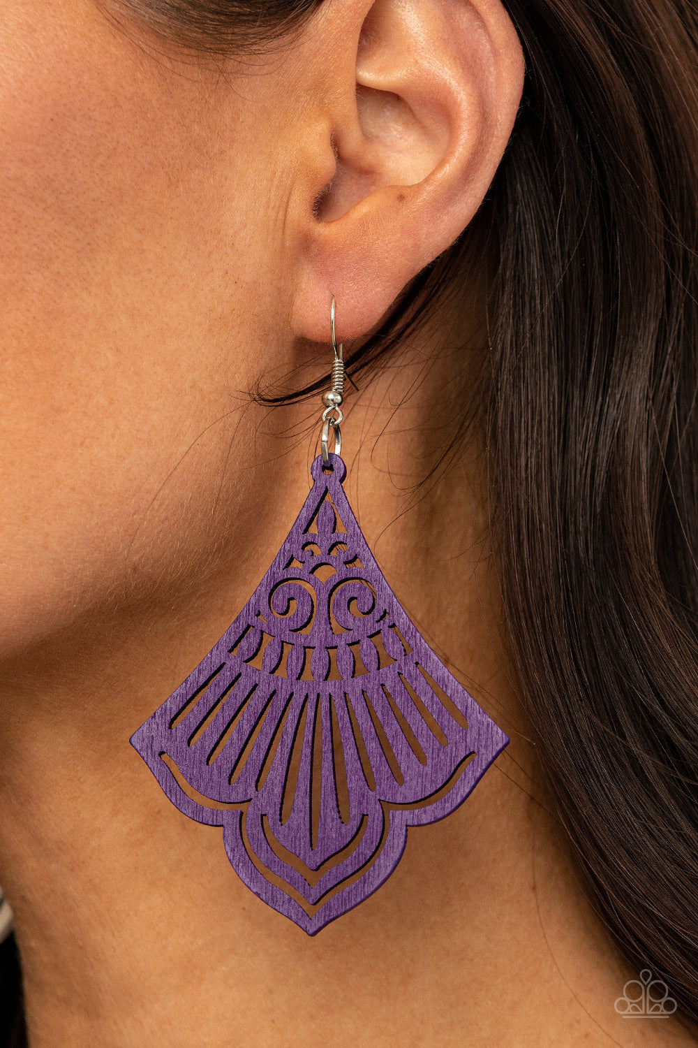 Paparazzi's Eastern Escape - Purple Wood earrings