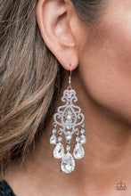 Load image into Gallery viewer, Paparazzi&#39;s Queen Of All Things Sparkly - White earrings
