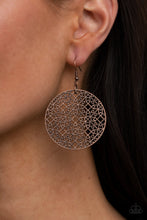 Load image into Gallery viewer, Paparazzi&#39;s Metallic Mosaic - Copper hoop earrings
