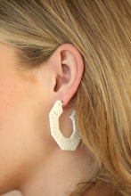 Load image into Gallery viewer, Paparazzi&#39;s Fabulously Fiesta - White hoop earrings
